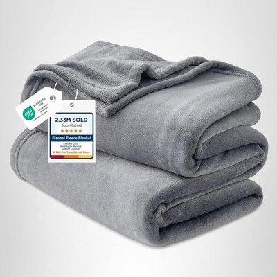 Bedsure GentleSoft Fleece Bed Blankets Queen Size Grey - Soft Warm Winter Blanke