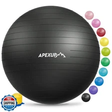 APEXUP Yoga Ball Exercise Ball, Anti Slip Stability Ball Chair, Heavy Duty La