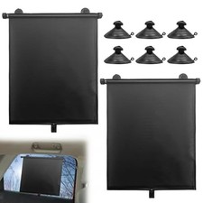 2 Pack Car Roller Side Window Sun Shade - Retractable Car Roller Sunshade Large