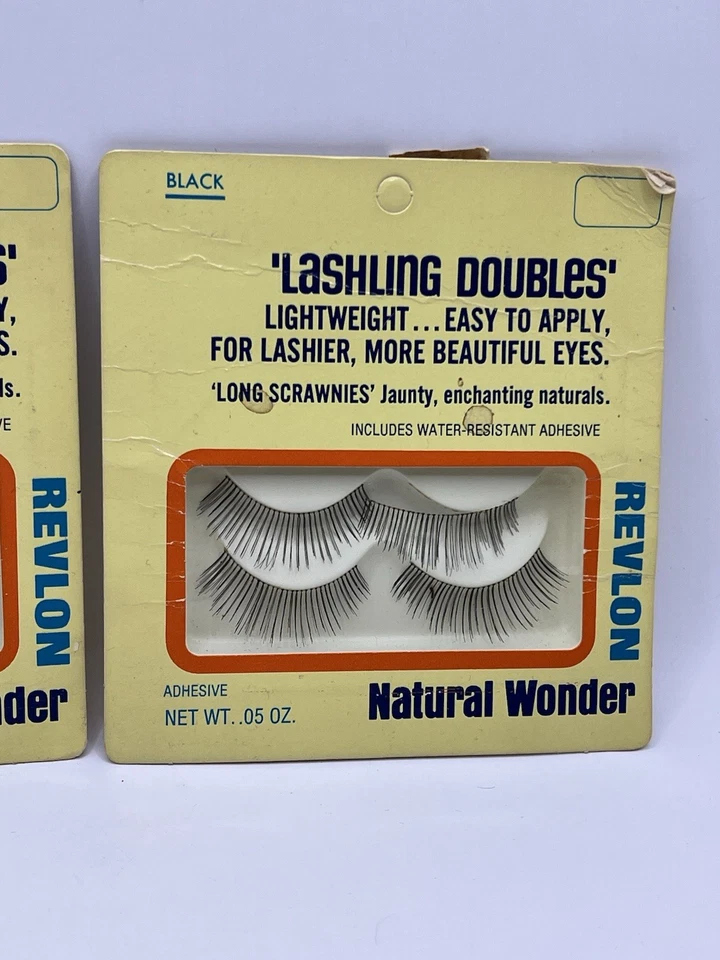 VTG Revlon Natural Wonder LASHLING DOUBLES Black False Eyelashes Movie Prop NOS - Image 4 of 4