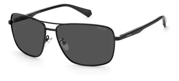 Polaroid PLD D102 003 55 Occhiali Da Sole Uomo, Nero Opaco, Made In Italy, Custodia Inclusa, Design Classico