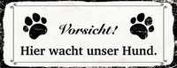 Blechschild 10X27 Cm Vorsicht Hier Wacht Hund Deko Geschenk Schild