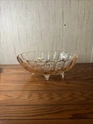 Vintage Indiana Glass Pink Depression Footed Oval Fruit Bowl Harvest Fruit 3D