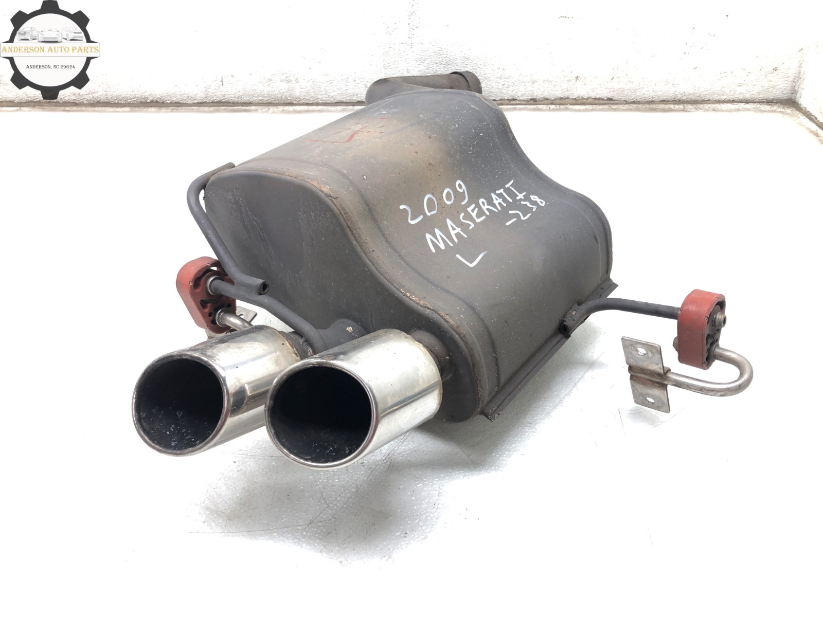 2008-2012 MASERATI GRANTURISMO 4.2L LEFT DRIVER REAR EXHAUST MUFFLER PIPE W/ TIP
