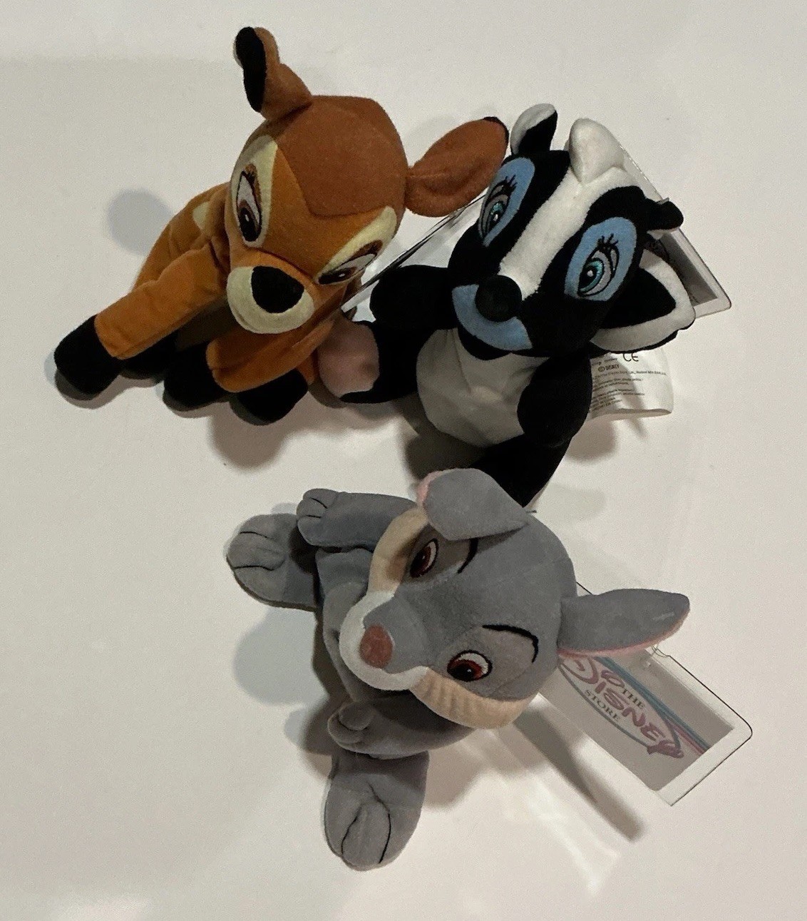 Vtg 1997 Walt Disney Store Exclusive Bambi, Thumper, Flower Beanbag Plush NEW