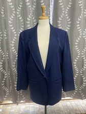 Vintage 80s Pendleton Virgin Wool Blue Blazer Sz 12 Large Academia Blazer Coat