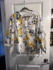Liz Claiborne Floral Career Blouse Sz 3X White Career Spring NWT