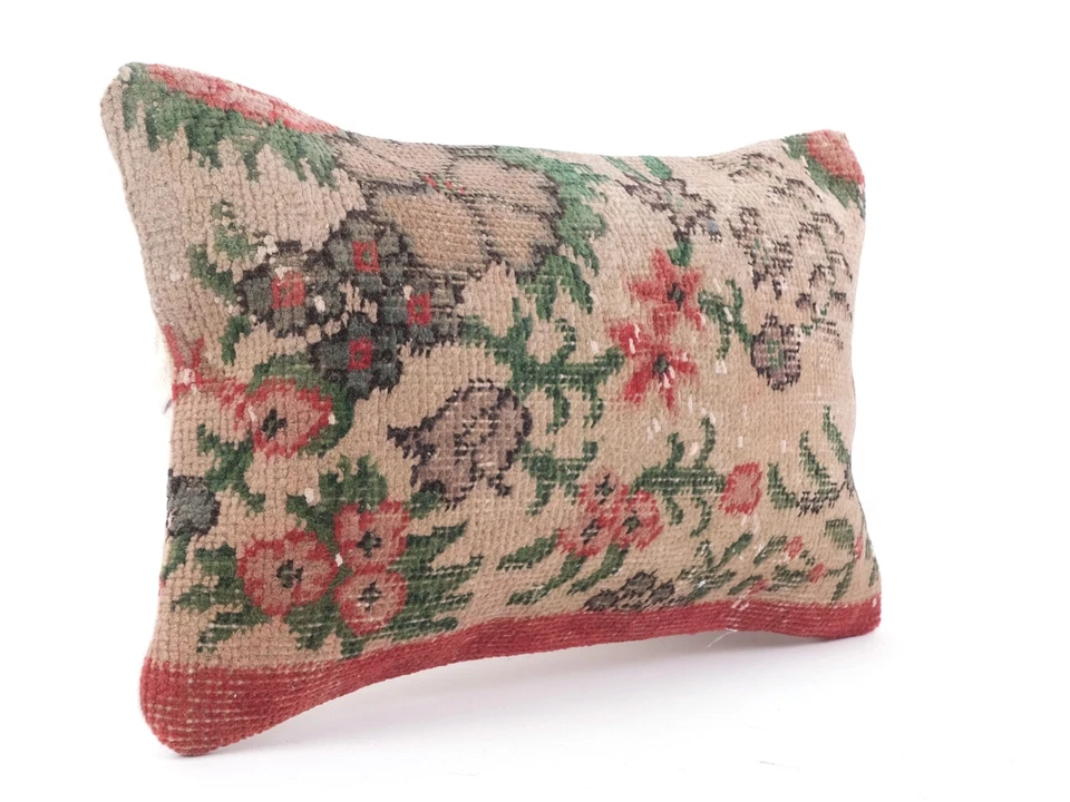 Funda de cojín étnica tejida a mano funda de almohada Kilim cojín de patrón turco Foto 2 de 4