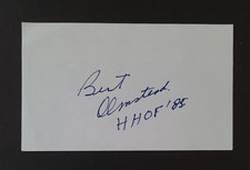 Bert Olmstead Autographed 3x5 Index Card - Montreal Canadians HOF