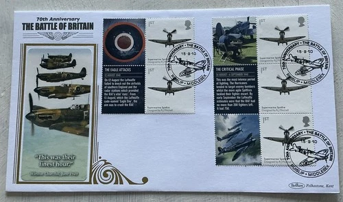 GB QEII 2010 Battle Of Britain Smiler Benham Numbered FDC Ruislip Middlesex SHS