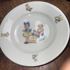 Vintage Barvarian Child  s Plate Schwarzenegger Decorated With Toys