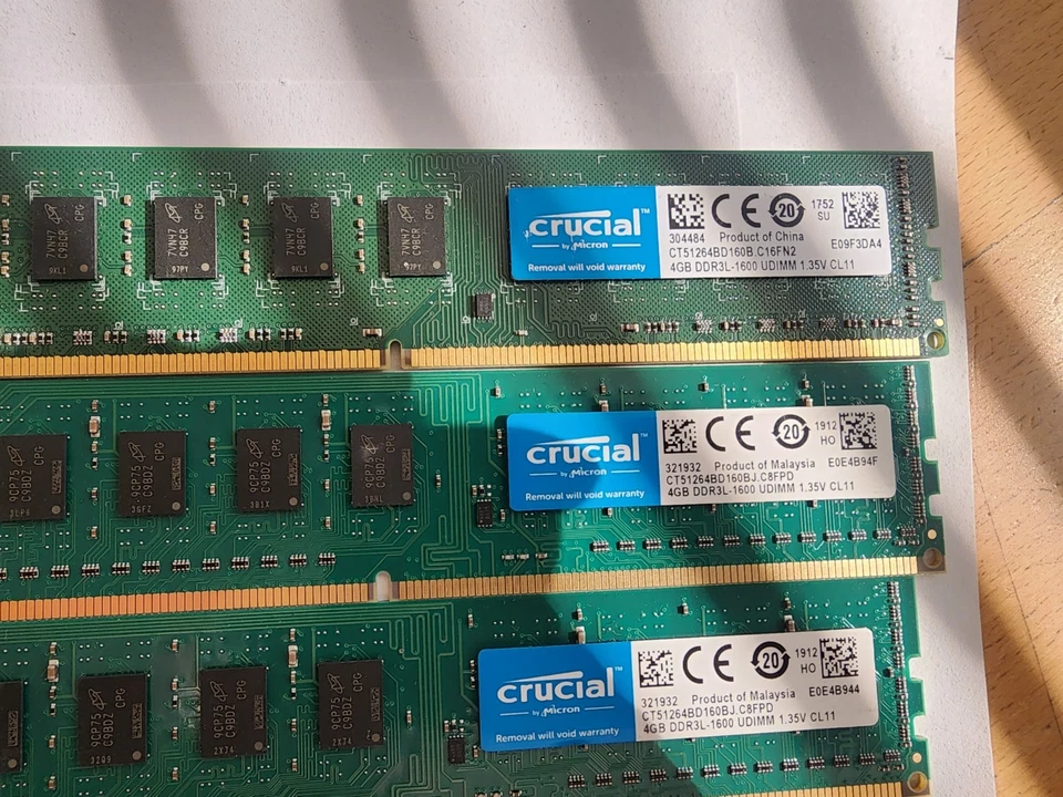 CRUCIAL CT51264BD150BJ 6x 4GB =24 GB Total DDR3 1600 UDIMM 240pin - Image 3 of 4