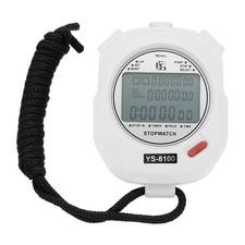 Professional Sport Stopwatch Timer 100 Lap Memory 0.01 Second Timing White