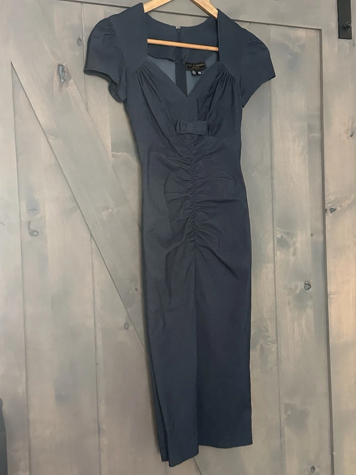 Vestido ajustado Stop Staring XS Alicia Estrada lápiz mil millones de dólares bebé elástico Foto 4 de 4