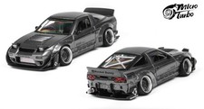 NISSAN 180SX - Rocket Bunny  - matte grey - MicroTurbo 1:64