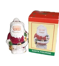 Santa Spaghetti Figurine CRACKER BARREL CHRISTMAS OLD WORLD SANTA Porcelain Gold