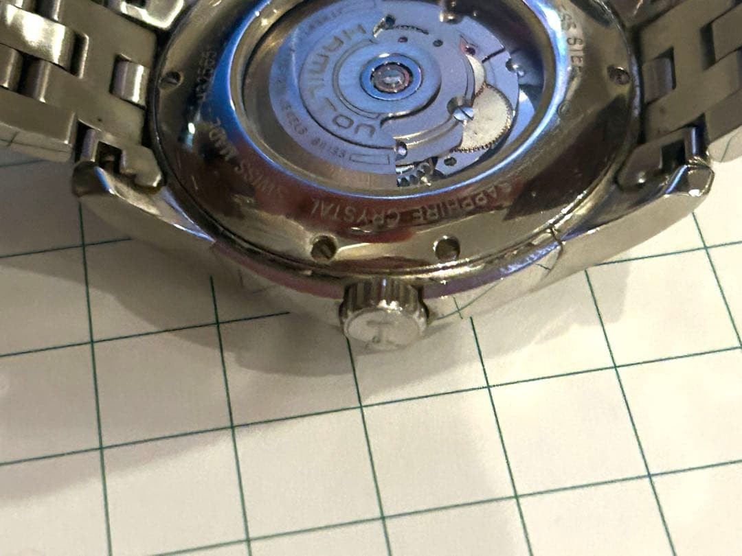 Hamilton Silver Skeleton Automatic Watch Steel Ba… - image 6