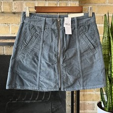 NWT American Eagle Hi-Rise Blue Corduroy Zipper Skirt Size 0