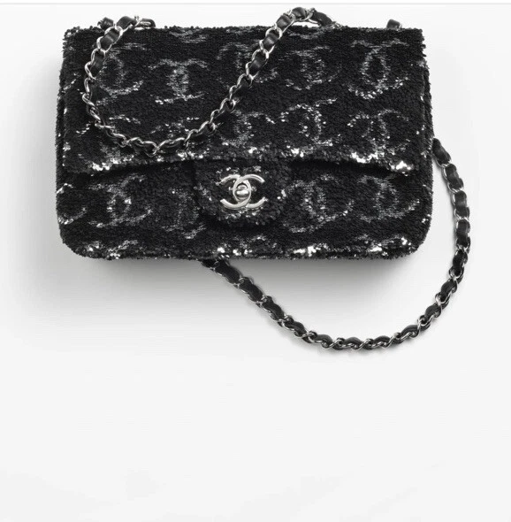 Chanel sequin 19 Flap Bag Black