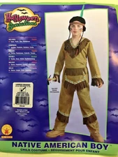 costume child native American boy size lge  tunic, pants, headpiece new