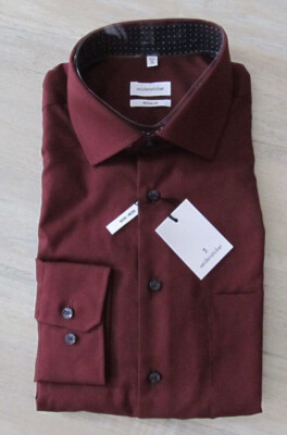SEIDENSTICKER REGULAR FIT 1/1 HEMD Gr. 39 40 43 dunkelrot Col. 49 *NEU* 59,99 