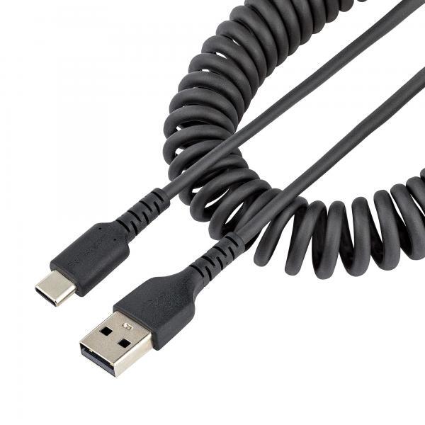 Startech - Cables CAVO USB A/C RICARICA VELOCE CAVO SPIRALATO DA 1M NERO