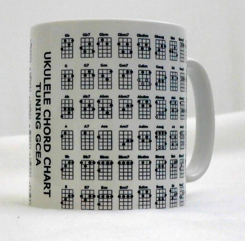 Ukulele Chord Chart Mug Can Personalise Great Music Musician Gift Ukelele Uke - Picture 3 of 3