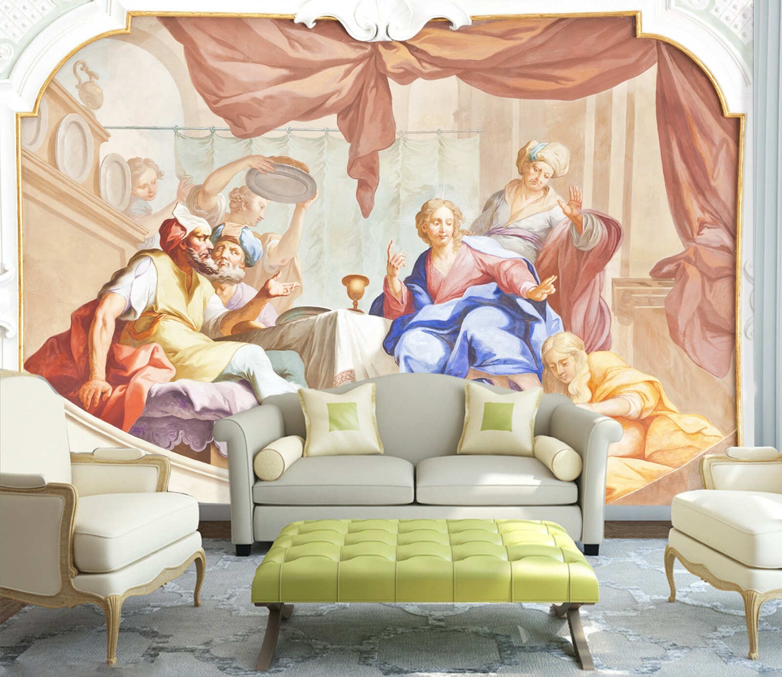 3D Red Palace KEP001 Jesus Religion God Wallpaper Wall Murals Removable Bea