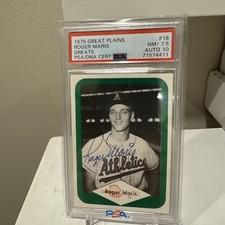 1975 Great Plains Autograph #18 Roger Maris PSA/DNA 7.5 with 10 Auto