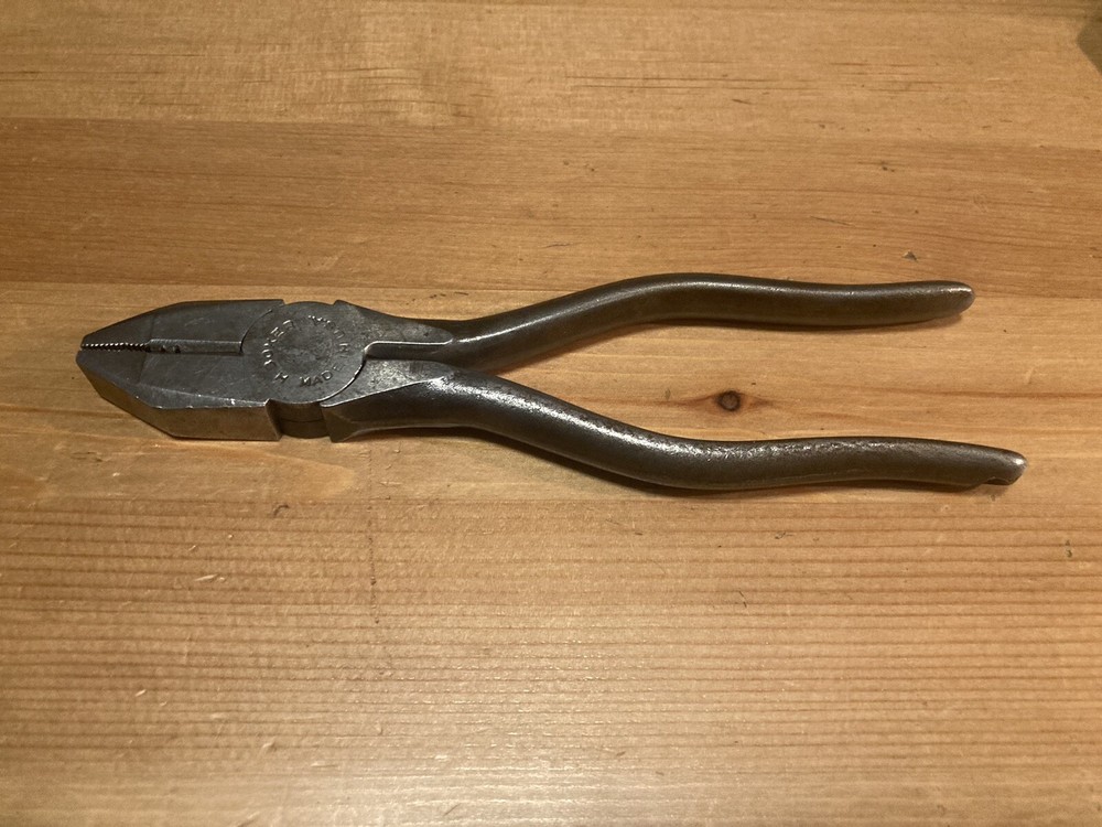 Vintage H Boker USA 6.5 Inch Steel Lineman Pliers Electrician Tool