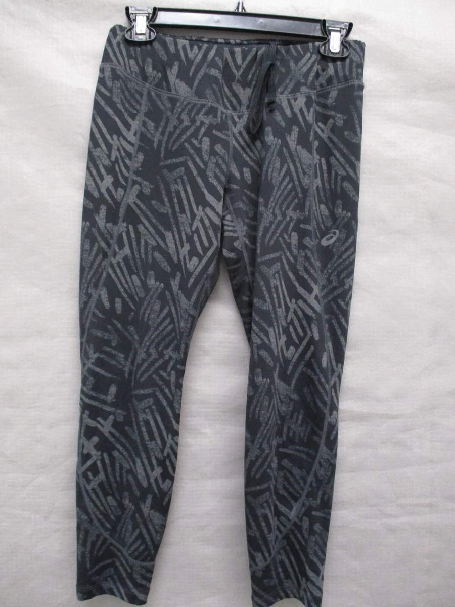 Asics Navy Blue Floral Logo Leggings Mesh Ventilated Womens Small Running |  eBay