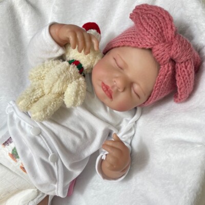 50CM Finished Reborn Baby Doll LouLou Sleeping Lifelike Newborn Puppe Handmade