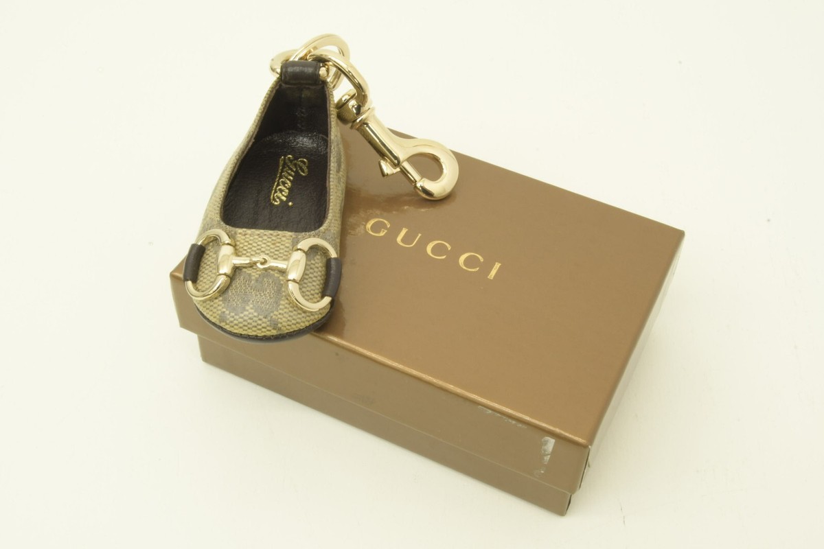 Authentic Gucci Monogram Shoe Keychain Leather SP Guccissima Logo