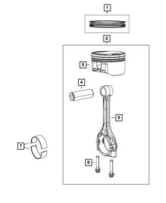 Genuine Mopar Piston Pin And Rod 53022258AE