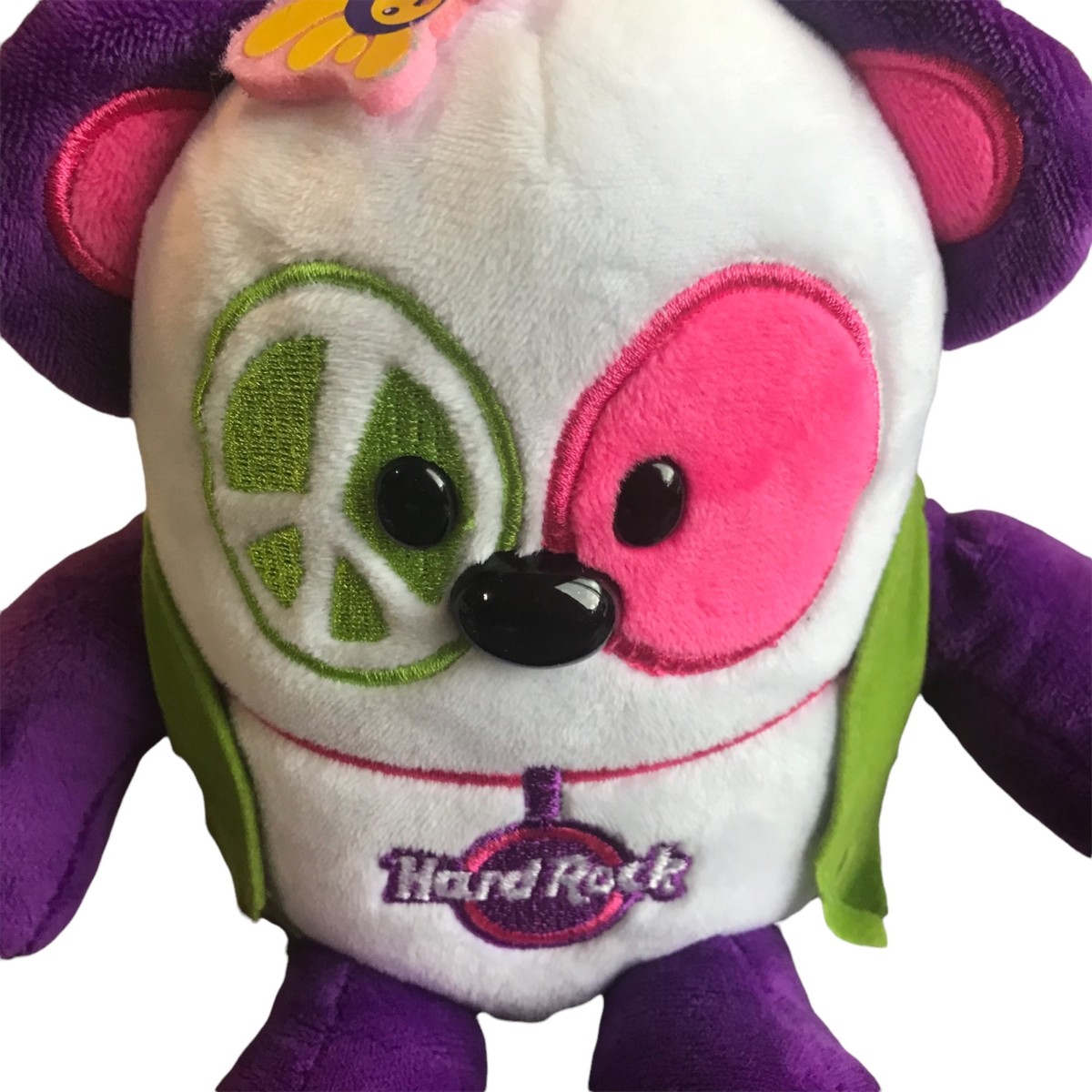 Hard Rock Roxtars Razzi Plush Stuffed Animal Panda Bear Hippi Boho