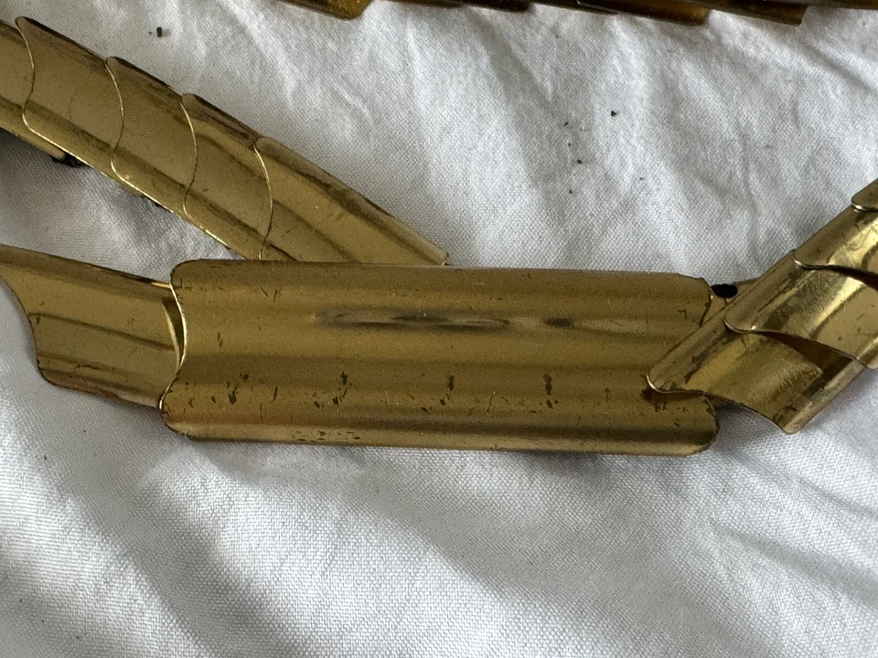 Cinto magro vintage dourado estilo escala de peixe discoteca elástica tamanho único - Imagem 3 de 4