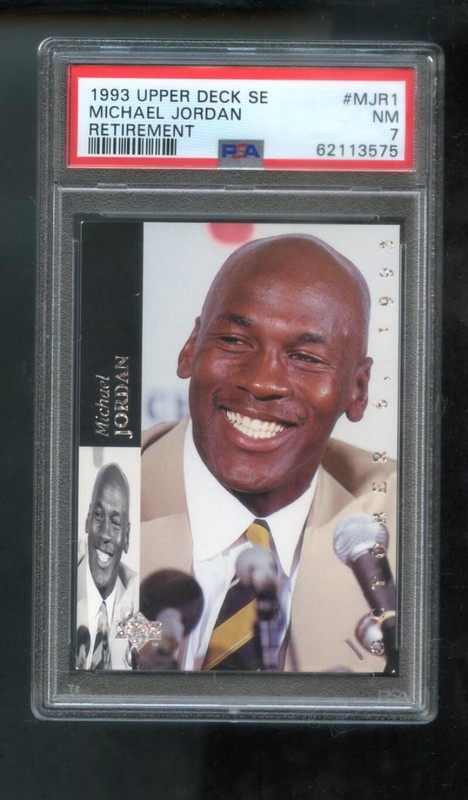 レア90S UPPERDECK JORDAN RETIREMENT CARD 1993 Upper Deck SE Michael Jordan RETIREMENT #MJR1 PSA 8 NM-MT ENN