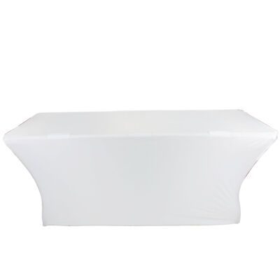 Pro X 6 Ft. Open Back Spandex Table Cover Scrim - White