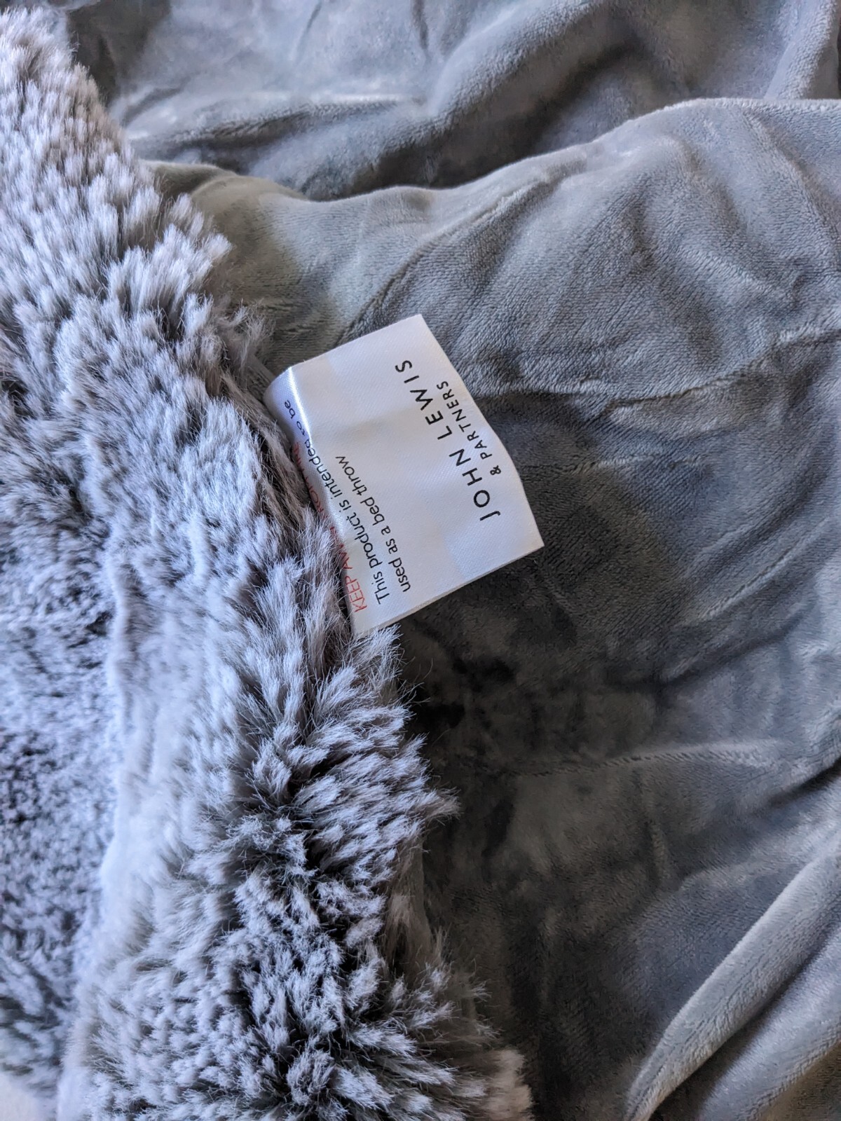 John Lewis Faux Fur Throw Grey eBay