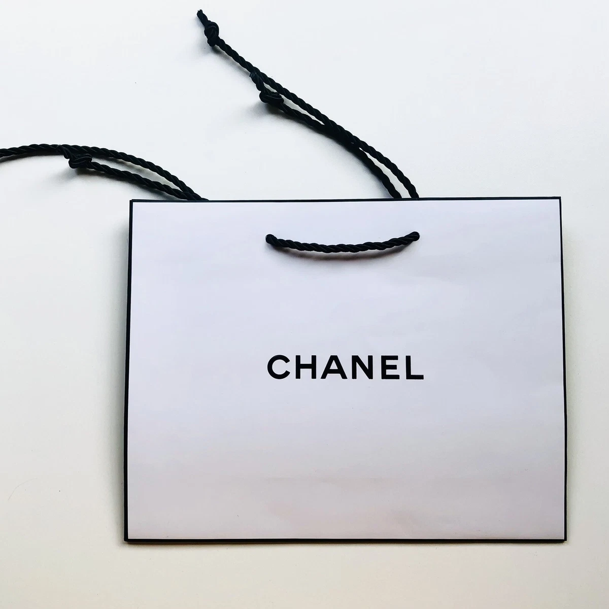 Authentic Chanel Gift Paper Shopping Bag Small White L 9.9" W