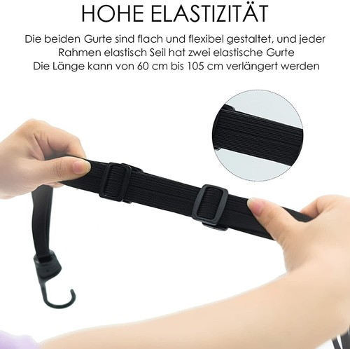 3X Gepäckspanner Gepäckträge mit Haken Spanngurt Fahrrad Spanngurte Gepäckspinne - Bild 6 von 9