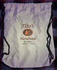 TITO'S HANDMADE VODKA AUSTIN TEXAS  BACKPACK  DRAW STRING CINCH CANVAS BAG New.