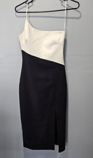 Likely Dress Size 2 Black White One Shoulder Sleeveless Sexy Womens Little