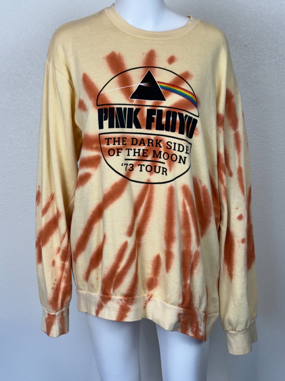 Pink Floyd Women’s XL The Dark Side Of The Moon Tour ‘73 Sweatshirt Tie Dye EUC