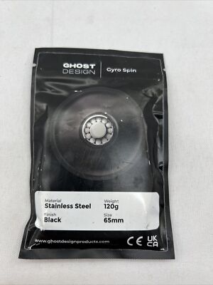 Ghost Design Gyro Spin Top - Stainless Steel Black - Kickstarter 120g 65mm NEW
