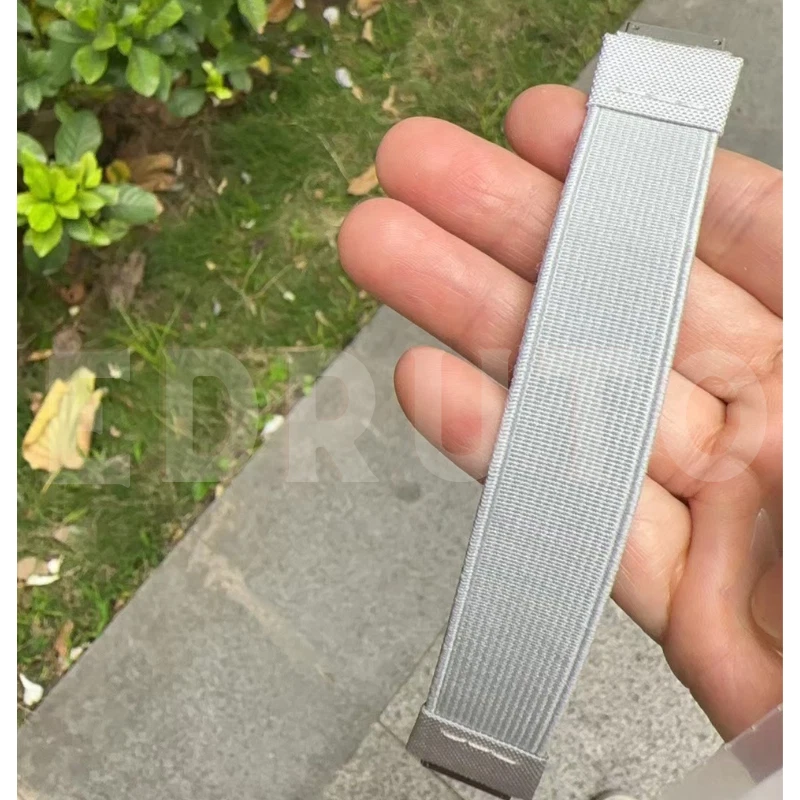 Correa de reloj de lona de nailon elástica gris de repuesto para Richard Mille RM67 01 02 Foto 2 de 4