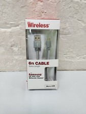 Just Wireless 6ft Cable USB-Micro Extra Length for LG Samsung Nokia Open Box