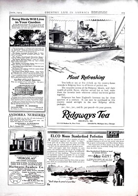 Original 1914 Ridgeway's Tea Ad: Most refreshing, riverboat, party
