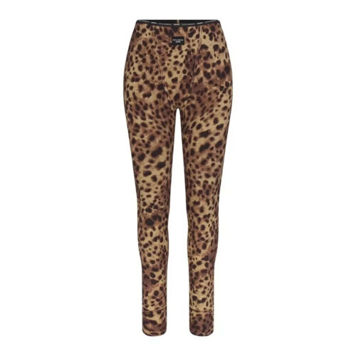 NWT IN BOX Dolce & Gabbana x Skims Cotton Rib Legging Leopard Medium