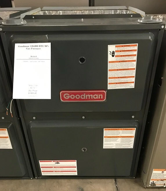 Goodman 120,000 BTU Furnace, 96% Efficiency, Single-Stage Burner,  GM9S961205DN | eBay